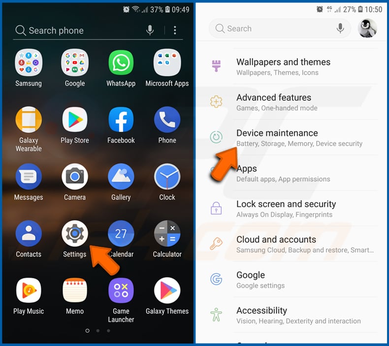 Verificar a utilização da bateria de várias aplicações no sistema operativo Android (passo 1)