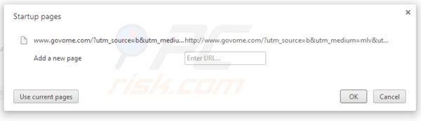 Remover o vírus Govome da página inicial do Google Chrome