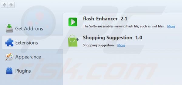 Remover Shopping Suggestion do Mozilla Firefox passo 2