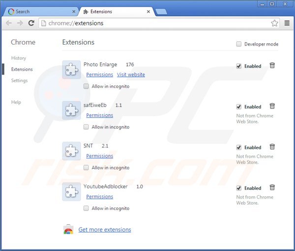 Remova websearch.amaizingsearches.info do Google Chrome