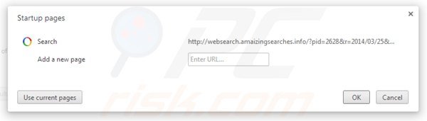 Remover websearch.amaizingsearches.info da página inicial do Google Chrome