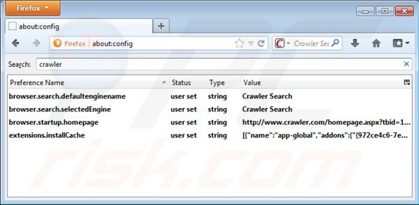 Remova crawler.com do motor de busca padrão do Mozilla Firefox