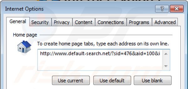 Remova default-searchnet.net da página inicial do Internet Explorer