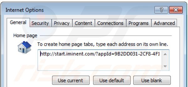 Remova start.iminent.com da página inicial do Internet Explorer