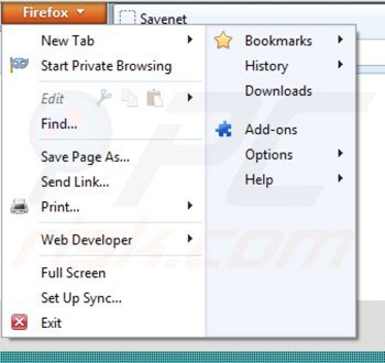 Remova os anúncios SaveNeto do Mozilla Firefox passo 1