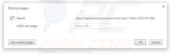 Remova websearch.eazytosearch.info da página inicial do Internet Explorer