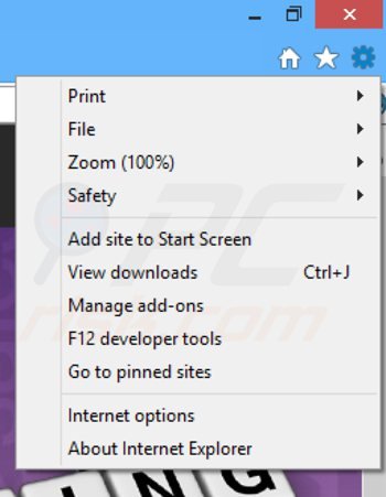 Remova OffersWizard do Internet Explorer passo 1