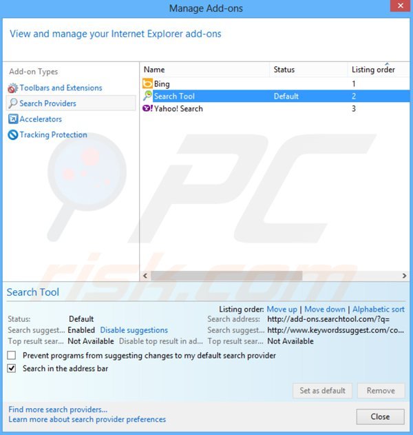 Removendo searchshock.com do motor de busca padrão do Internet Explorer