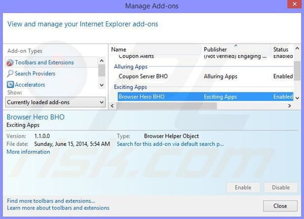 Remoção dos anúncios Browser Champion do Internet Explorer passo 2