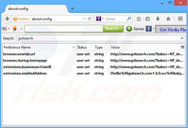 Remover GolSearch do motor de busca padrão do Mozilla Firefox