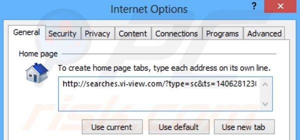 Removendo searches.vi-view.com da página inicial do Internet Explorer