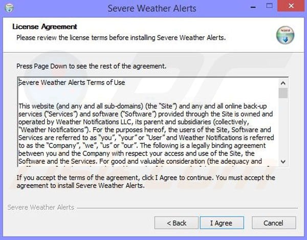 Configuração da instalação de Severe Weather Alerts