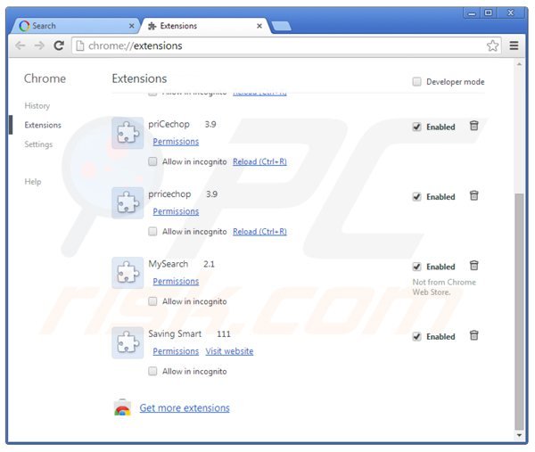 Removendo as extensões de websearch.wonderfulsearches.info relacionadas com o Google Chrome