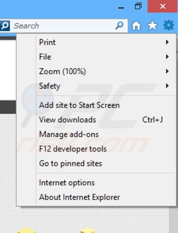 Remoção dos anúncios Browsers Apps + do Internet Explorer passo 1