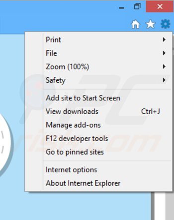Remoção dos anúncios ContextTrue do Internet Explorer passo 1