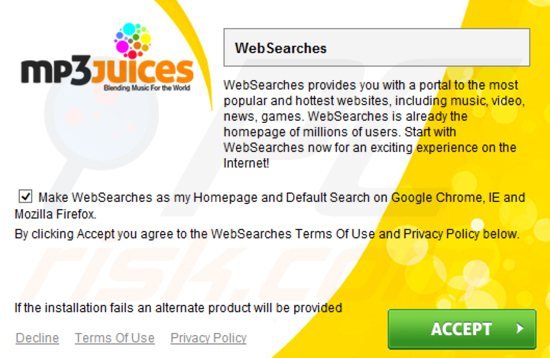 instalador do sequestrador de navegador WebSearch.fixsearch.info