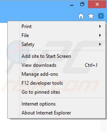 Remoção dos anúncios picrec do Internet Explorer passo 1