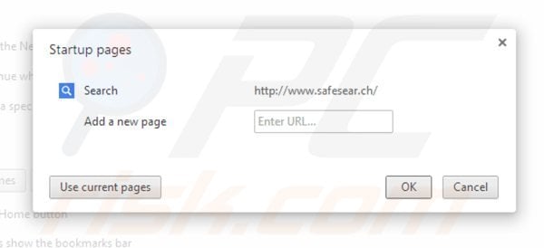 Removendo SafeSear.ch da página inicial do Google Chrome