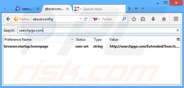 Removendo searchpge.com do motor de busca padrão do Mozilla Firefox