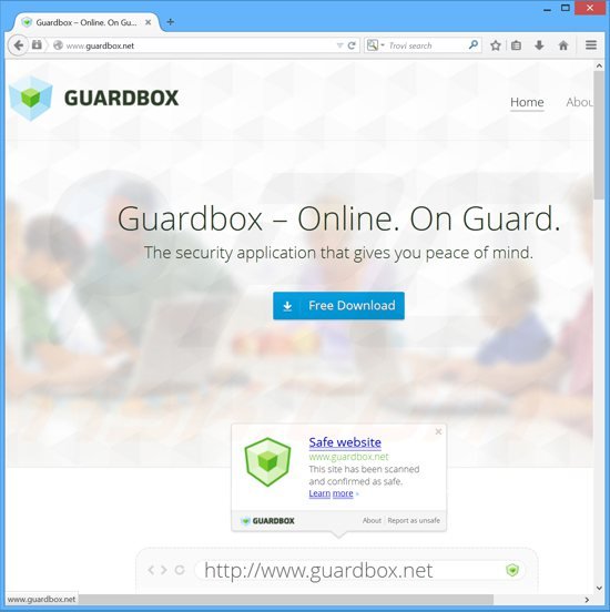O Website usado para promover o sequestrador de navegador guard-search.com