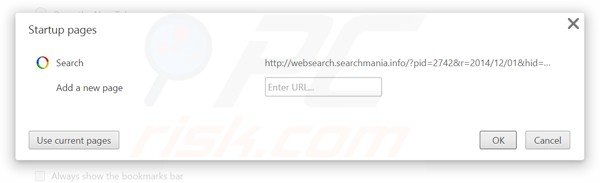 Removendo websearch.searchmania.info da página inicial do Google Chrome