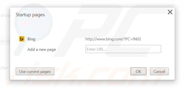 Removendo a página inicial BingProtect do Google Chrome
