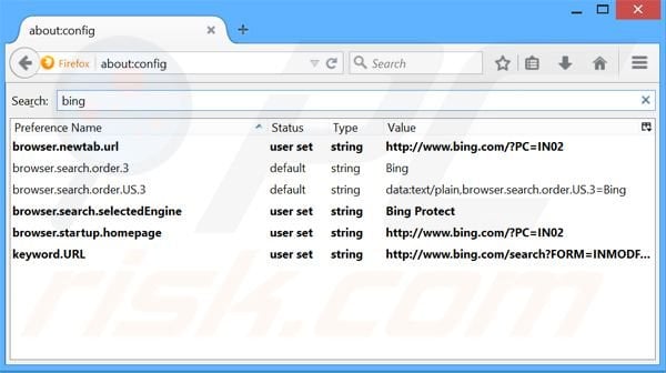 Remover a página inicial BingProtect e motor de busca padrão do Mozilla Firefox