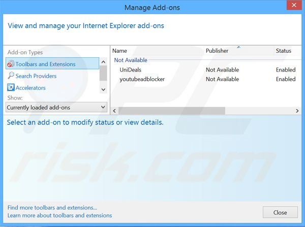 Removendo os anúncios BetterDeals do Internet Explorer passo 2