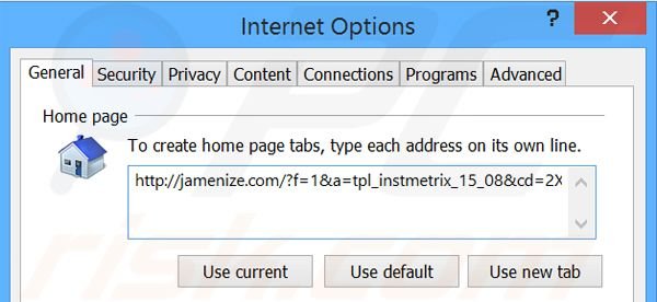 Removendo a página inicial jamenize.com do Internet Explorer