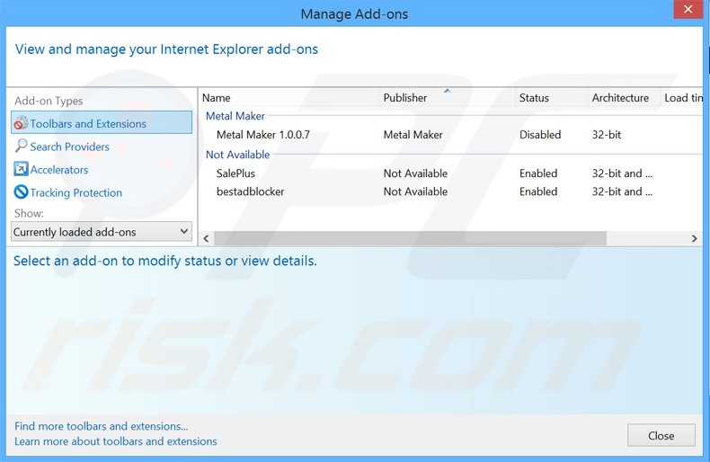 Removendo os anúncios WindApp do Internet Explorer passo 2