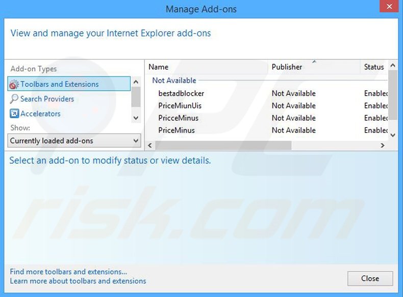 Removendo os anúncios Desktop Recipe do Internet Explorer passo 2