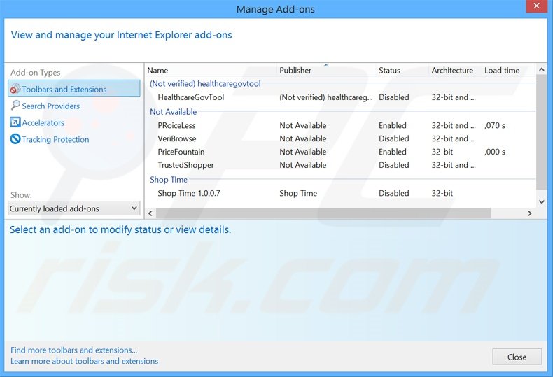 Removendo os anúncios EpsanDrive do Internet Explorer passo 2