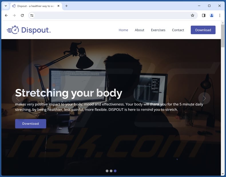 Site utilizado para promover a API Dispout