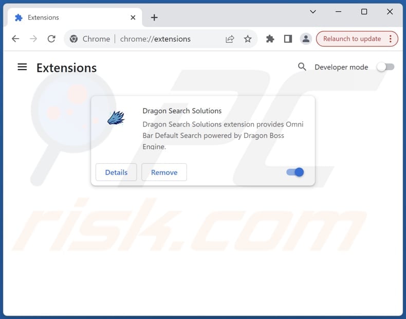 Remoção das extensões do Google Chrome relacionadas com dragonboss.solutions