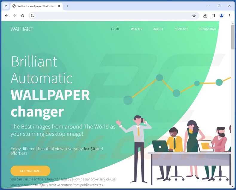 Site usado para promover a API Walliant