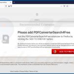Site usado para promover o sequestrador de navegador de PDFConverterSearch4Free (Firefox)