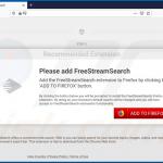 Site usado para promover o sequestrador de navegador FreeStreamSearch (Firefox)