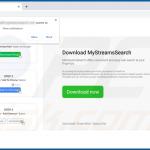 Website utilizado a promover o sequestrador de navegador MyStreamsSearch (Chrome) 1