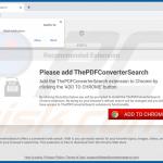 Website utilizado para promover o sequestrador de navegador ThePDFConverterSearch