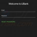 Janela de login falsa no UBank mostrada por malware FluBot