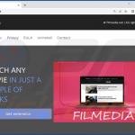 Site de promoção do adware filmmedia adware (exemplo 1)