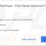 Extensão do navegador Cookie stuffing browser extension para várias permissões (FlipShope - Extensão de Rastreio de Preços)