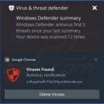 Anúncio apresentado pela página Web da família Defender 3