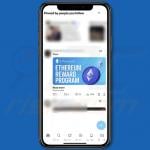 Publicação (tweet) que promove o esquema fraudulento Ethereum (ETH) Reward Program 2