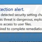 Security Defender a gerar mensagens de aviso de segurança falsas exemplo 3