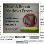 Navegador de Internet Tortuga fraudulento a gerar anúncios intrusivos (exemplo 2)