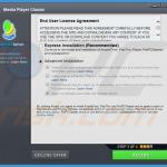 Instalador de software gratuito fraudulento usado na distribuição do adware Playthru Player (exemplo 1)