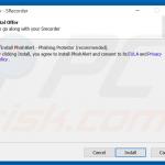Instalador fraudulento usado para distribuir o adware Phishalert (exemplo 2)