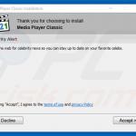 Instalador fraudulento a promover o adware Celebrity Alert (exemplo 2)