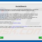 Configuração da instalação do adware oficial de Social2Search